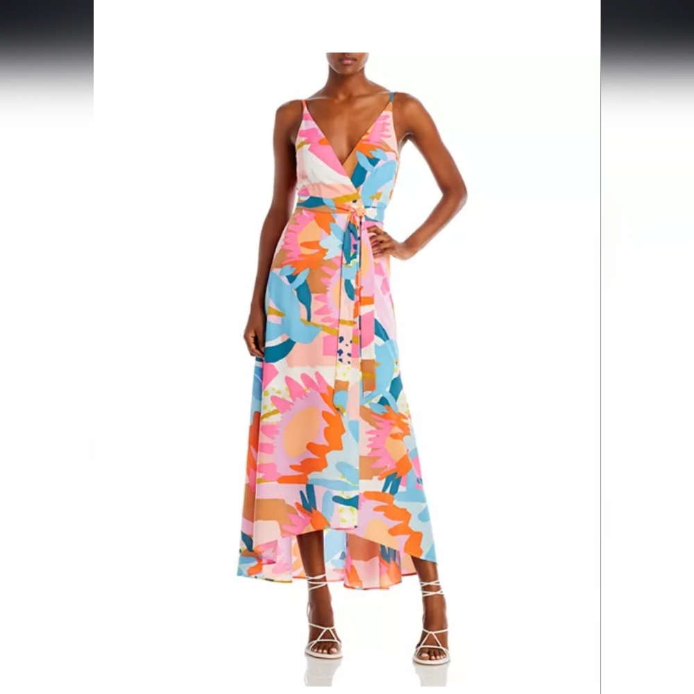 AQUA Exclusive To Bloomingdales Colorful Floral Wrap Dress - Picture 15 of 16